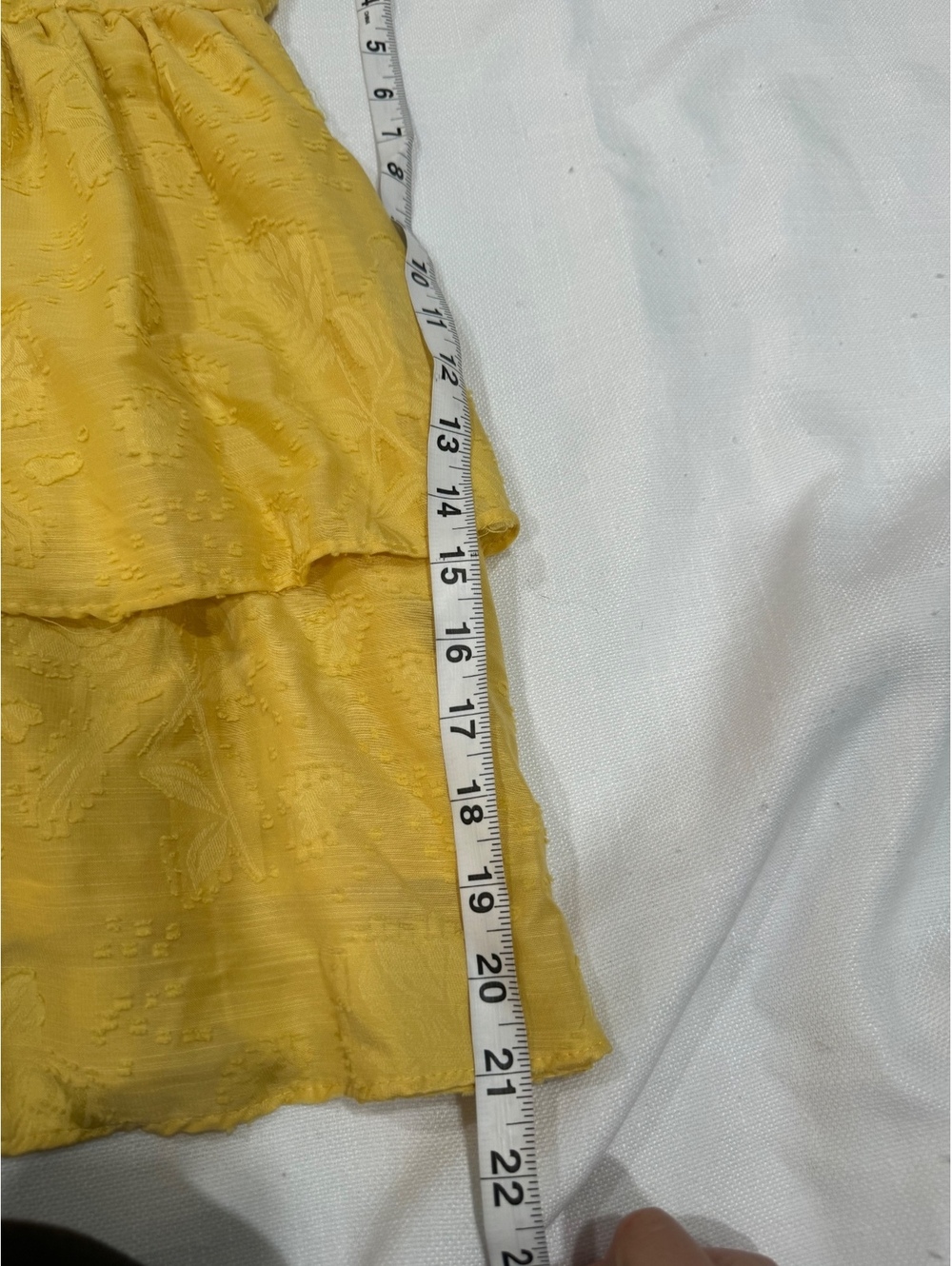 Wild Fable Yellow Floral Jacquard Tiered Mini Sundress Small - Picture 9 of 9